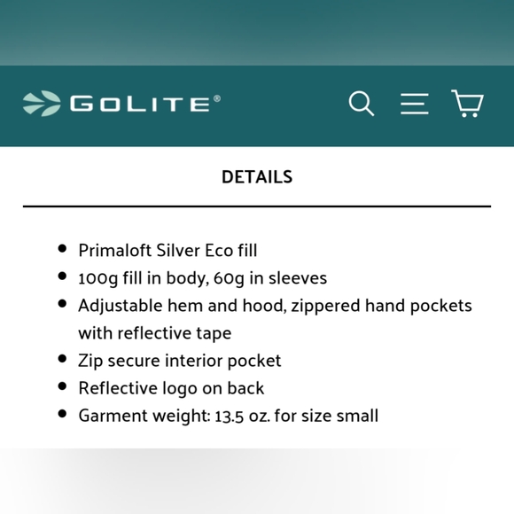 NWT GoLite ReFill Eco100 Insulated Jacket - Picture 15 of 16